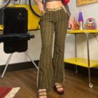 Low Waist Striped Straight-fit Pants