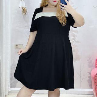 Square Neck Two-tone A-line Dress (various Designs)