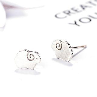 925 Sterling Silver Sheep Earring Silver - One Size
