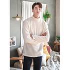 Contrast Mock-neck Knit Top