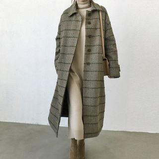 Glen-plaid Mac Coat