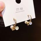 Alloy Knot Faux Crystal Open Hoop Earring 1 Pair - Gold - One Size