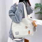 Plain Fleece Crossbody Tote Bag