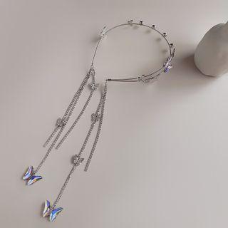 Butterfly Alloy Headband Silver - One Size