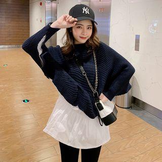 Mock Two Piece Sweater Blue - One Size