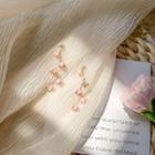 Rhinestone Floral Threader Earrings