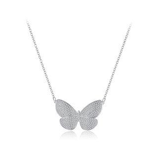 Elegant And Bright Butterfly Cubic Zirconia Necklace Silver - One Size