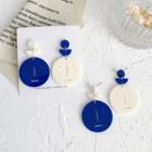 Non-matching Acrylic Smiley Disc Dangle Earring 01 - 1 Pair - Earring - One Size