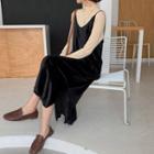 Velvet Spaghetti Strap Maxi Dress / Turtle Neck Top