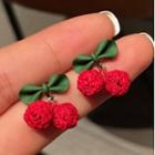 Cherry Drop Earring 1 Pair - Red & Green - One Size