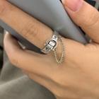 Chain Alloy Buckle Open Ring Silver - One Size