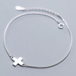 925 Sterling Silver Cross Anklet S925 Silver - Ankle - Silver - One Size