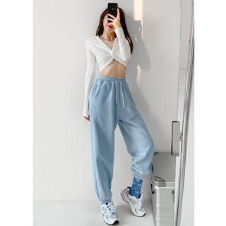 Brushed Elastic High-waist Sweatpants In 5 Colors