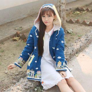 Printed Hooded Coat