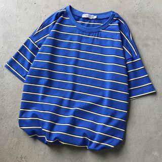 Contrast-stripe Short-sleeve Top