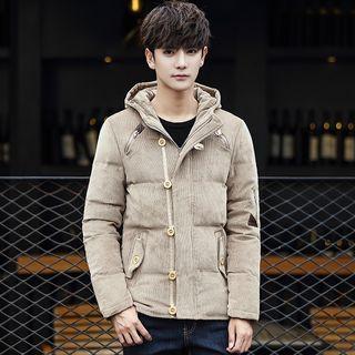 Zip-detail Hooded Down Jacket