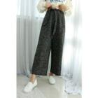 Petite Size Stripe Wide-leg Pants With Sash