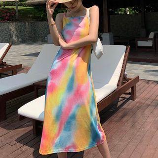 Strappy Gradient Midi A-line Dress