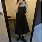 Elbow-sleeve Leopard Print Shirt / Jumper Dress