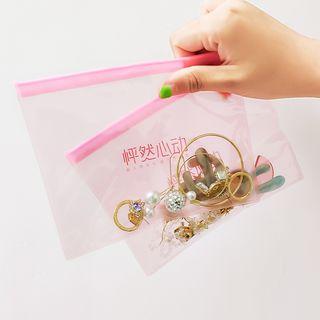 Chinese Characters Pvc Zip Pouch Light Pink - One Size