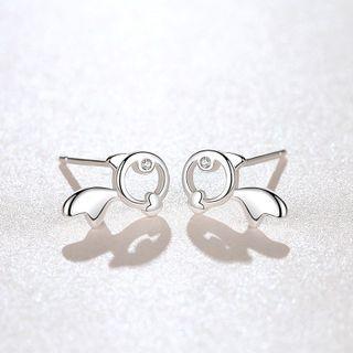 Rhinestone Goldfish Stud Earring Goldfish - One Size