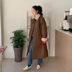 Fleece-collar Padded Mac Coat