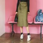 H-line Midi Skirt With Belt Bag