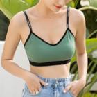Set Of 2: Contrast Trim Padded Crop Camisole Top