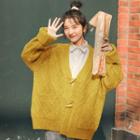 Toggle-front Cable Knit Cardigan