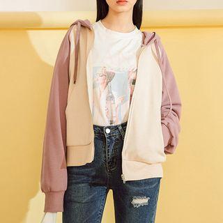 Reglan-sleeve Drawstring Hoodie