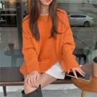 Slit Sweater Orange - One Size