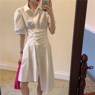 Short-sleeve Asymmetrical Skirt Dress