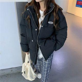 Letter Print Padded Coat