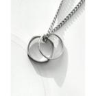 Dual-hoop Pendant Chain Necklace Silver - One Size