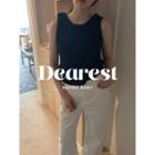 Sleeveless Bow-detail Knit Top One Size