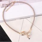 Bow Faux Pearl Necklace