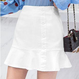Denim Mini Mermaid Pencil Skirt