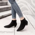 Low-heel Pointy-toe Ankle Boots