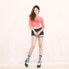 3/4-sleeve Cropped Top
