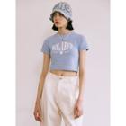 Rola Bff Letter Cropped T-shirt Light Blue - One Size