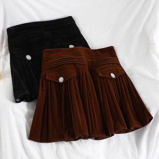 Mini A-line Velvet Skirt