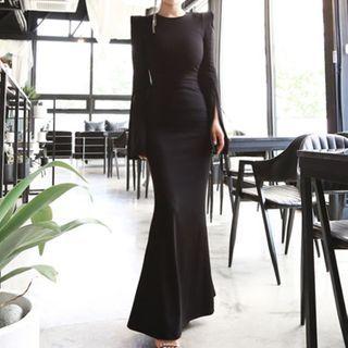 Bell-sleeve Maxi Mermaid Dress