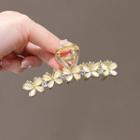 Bow Faux Cat Eye Stone Alloy Hair Clamp Gold - One Size