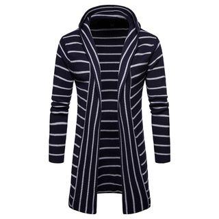 Striped Open Front Knitted Jacket
