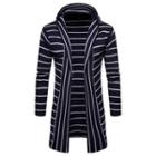 Striped Open Front Knitted Jacket