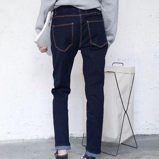 Two Tone Straight Cut Jeans