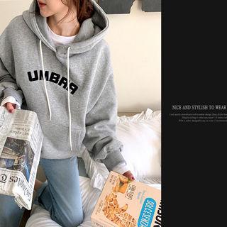 Letter Patch Kangaroo-pocket Hoodie