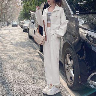 Set: Pocketed Jacket + Straight Leg Jogger Sweatpants