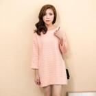 Long-sleeve Embossed Dress