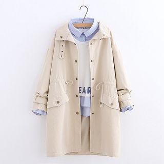 Collared Snap Button Coat